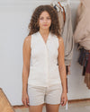 BASERANGE France organic cotton V-neck vest camisole BAS-TOTVS-RC-SU25-UNDYED